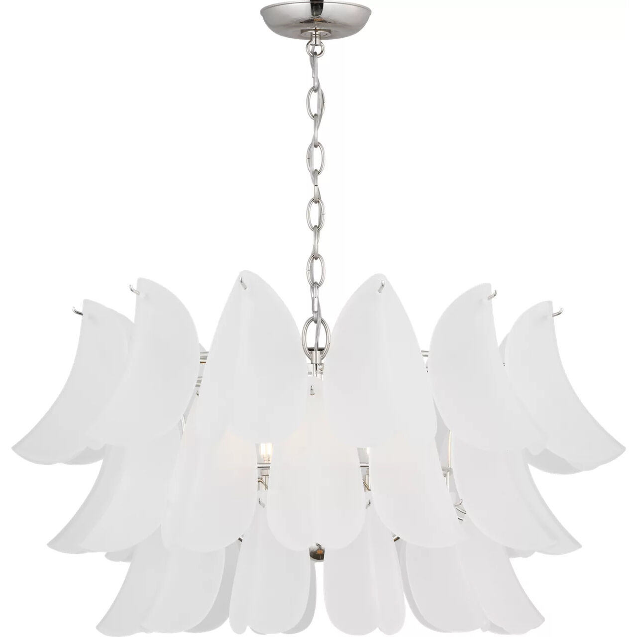 C&M by Chapman & Myers Chloe 5 Light 31.75 inch Polished Nickel Chandelier Ceiling Light