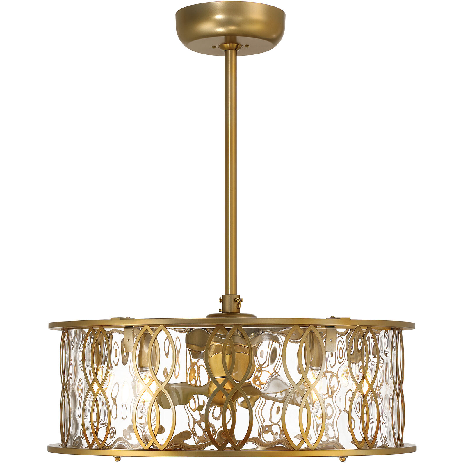 Snowden 14 inch Burnished Brass with Gold Blades Fan D'Lier