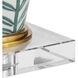 Kenita 33 inch 150 watt White and Green and Clear and Polished Brass Table Lamp Portable Light