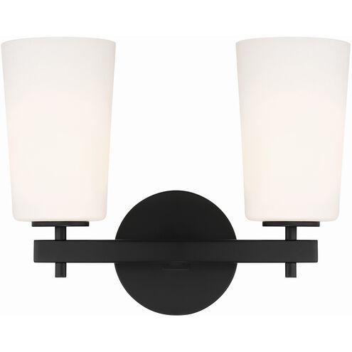 Colton 2 Light 14.75 inch Black Bathroom Vanity Light Wall Light