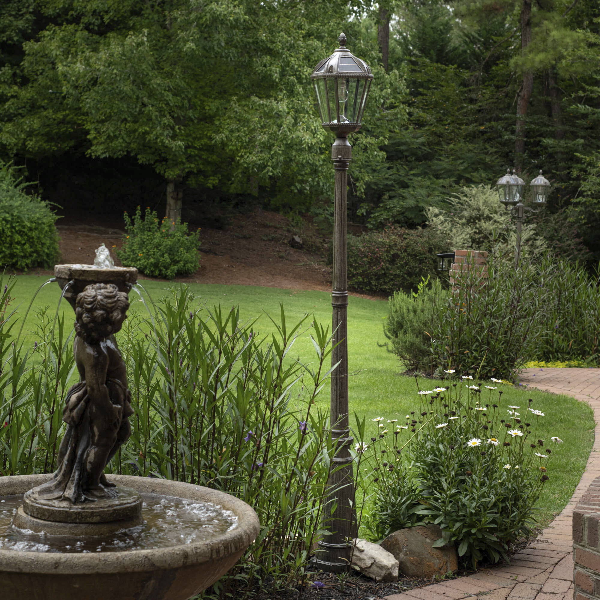 Royal LED 87 inch Weathered Bronze Lamp Post Set, Solar