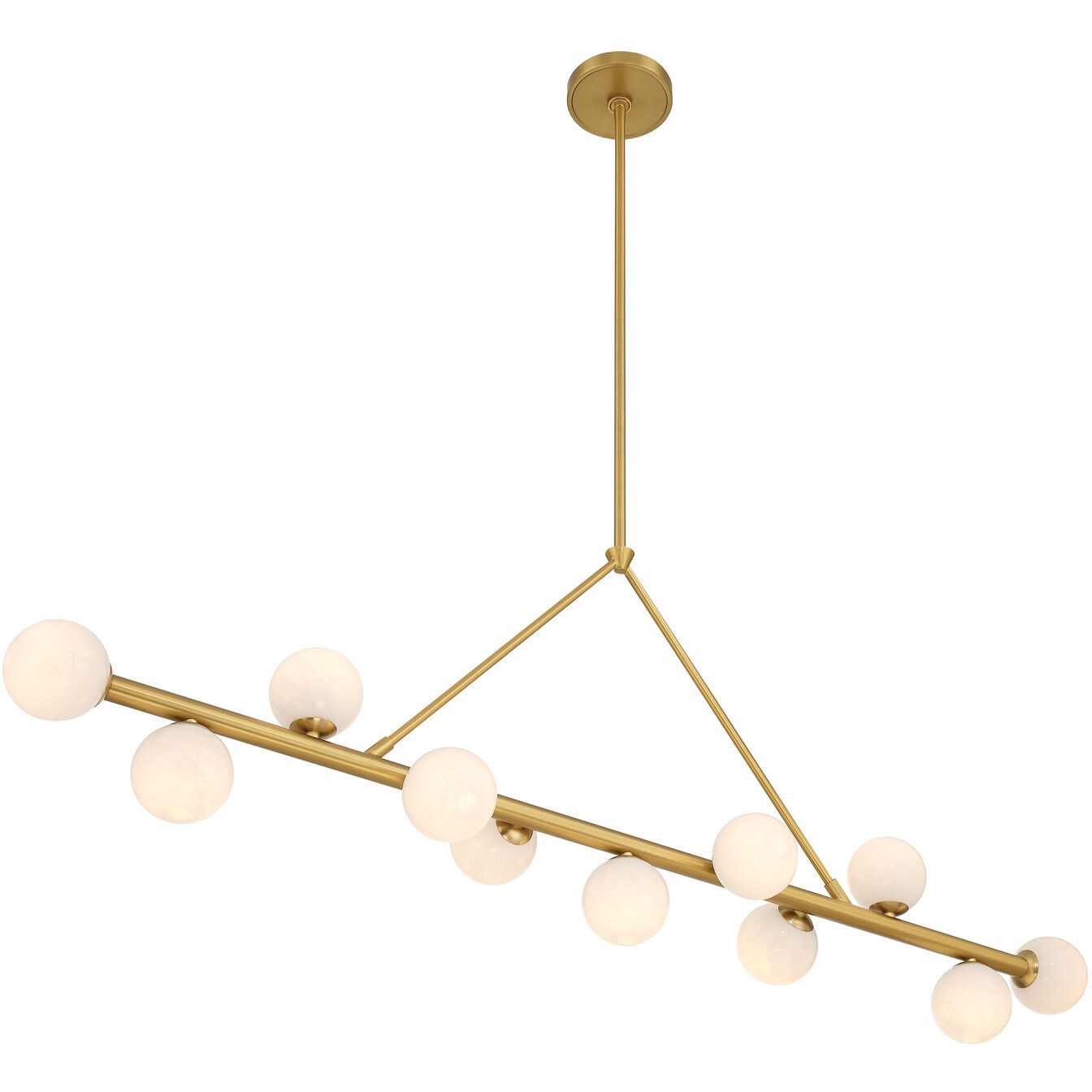 Terrell 11 Light 46.5 inch Luxe Gold Linear Chandelier Ceiling Light