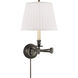 Candle Stick 19 inch 60 watt Bronze Swing Arm Wall Light in Silk