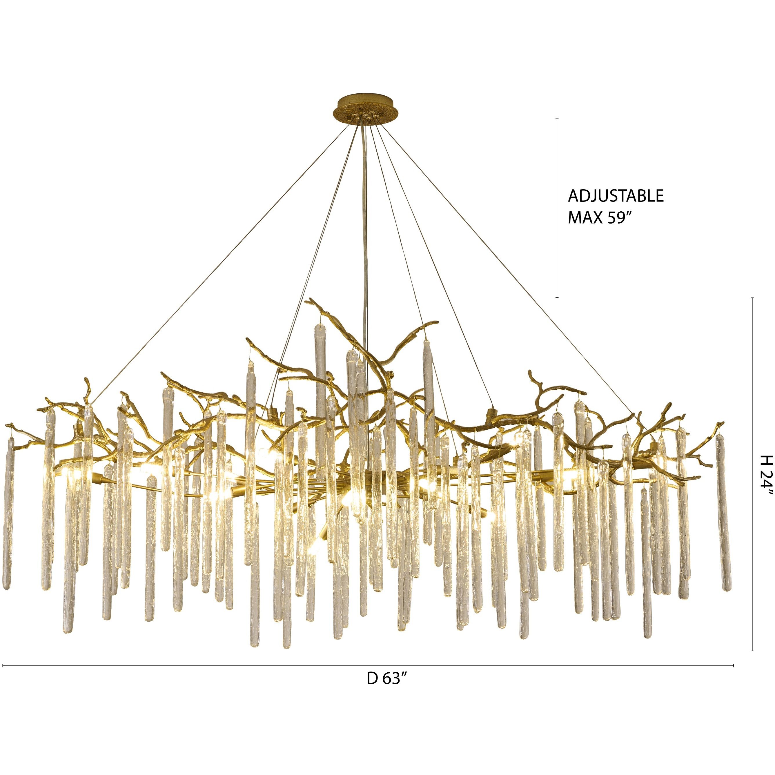 CC Series 16 Light 63 inch Brass Chandelier Ceiling Light