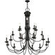 Estate 21 Light 42 inch Black Extra Large Chandelier Ceiling Light, Extra Large