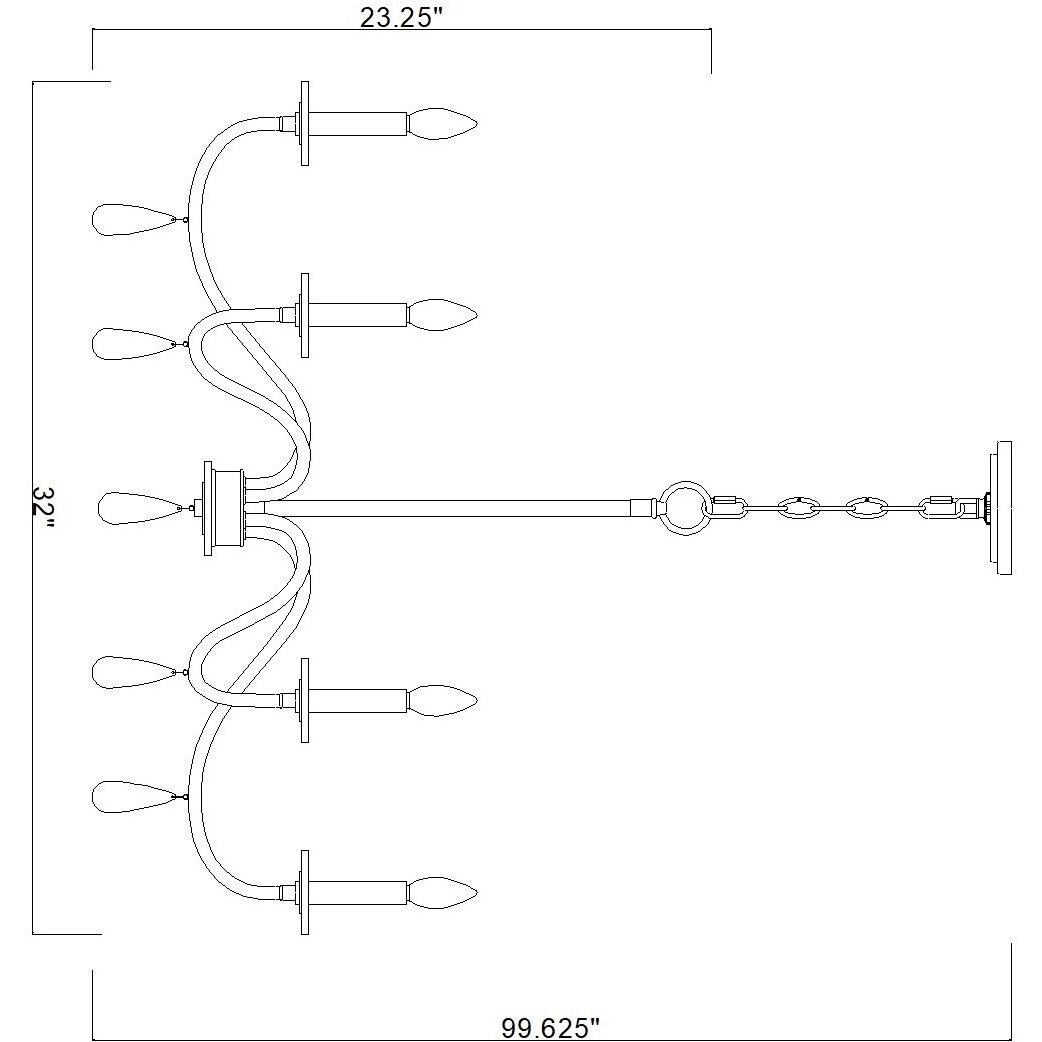 Toussant 6 Light 32 inch Brushed Nickel Chandelier Ceiling Light