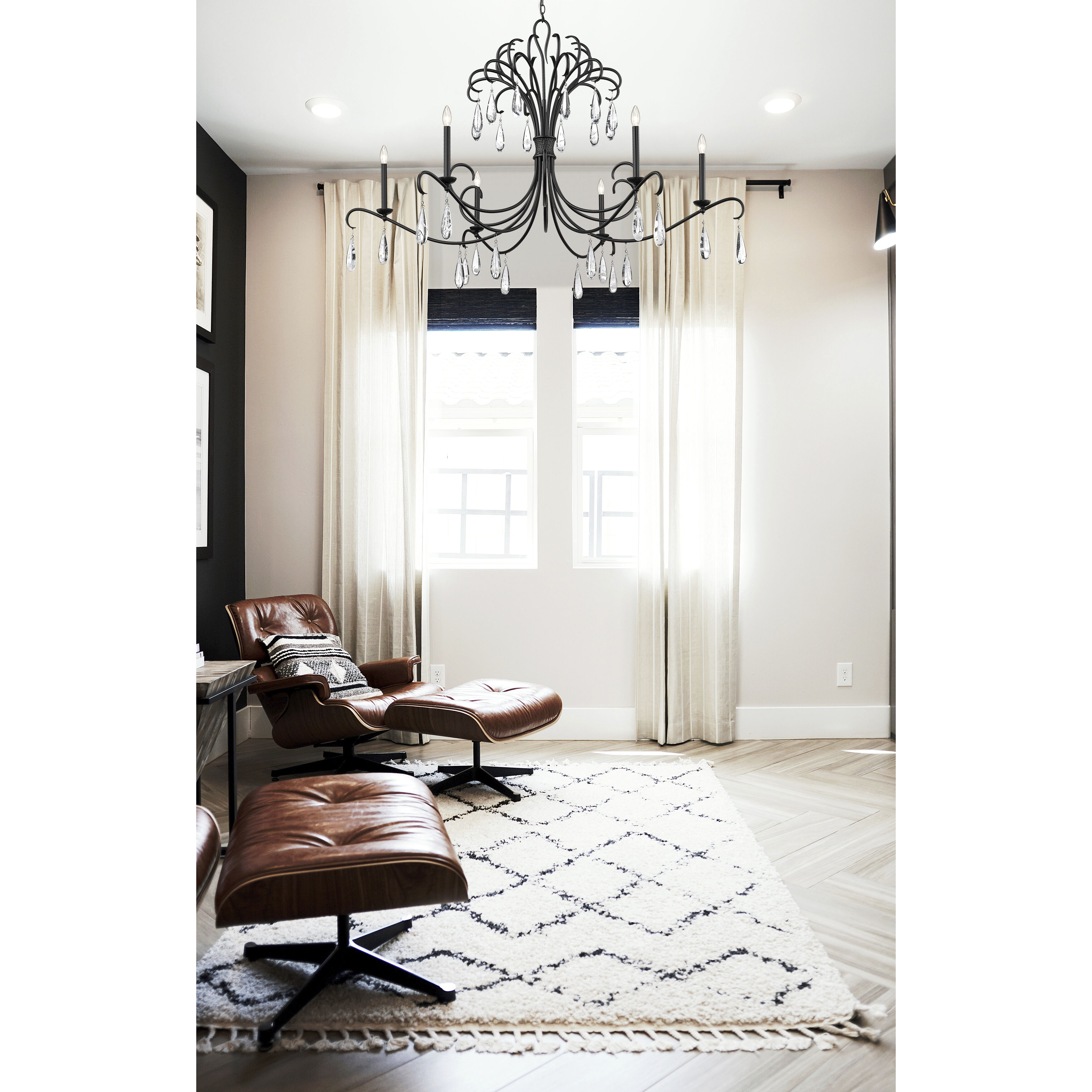 Amara 6 Light 58.75 inch Matte Black Chandelier Ceiling Light