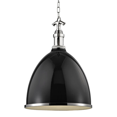 Viceroy 1 Light 16.75 inch Black / Polished Nickel Pendant Ceiling Light