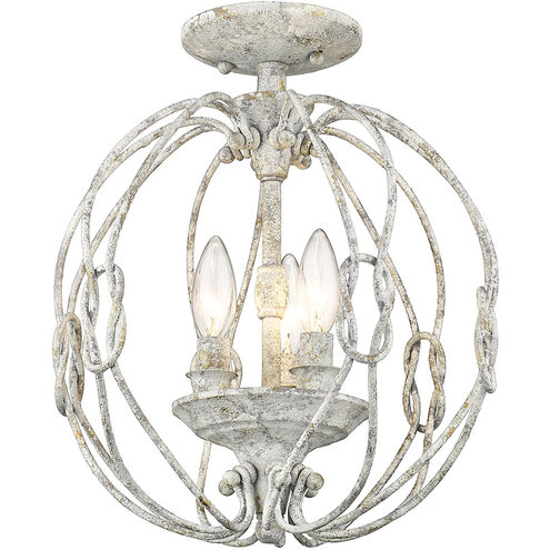 Antoinette 3 Light 13 inch Oyster Semi-flush Ceiling Light