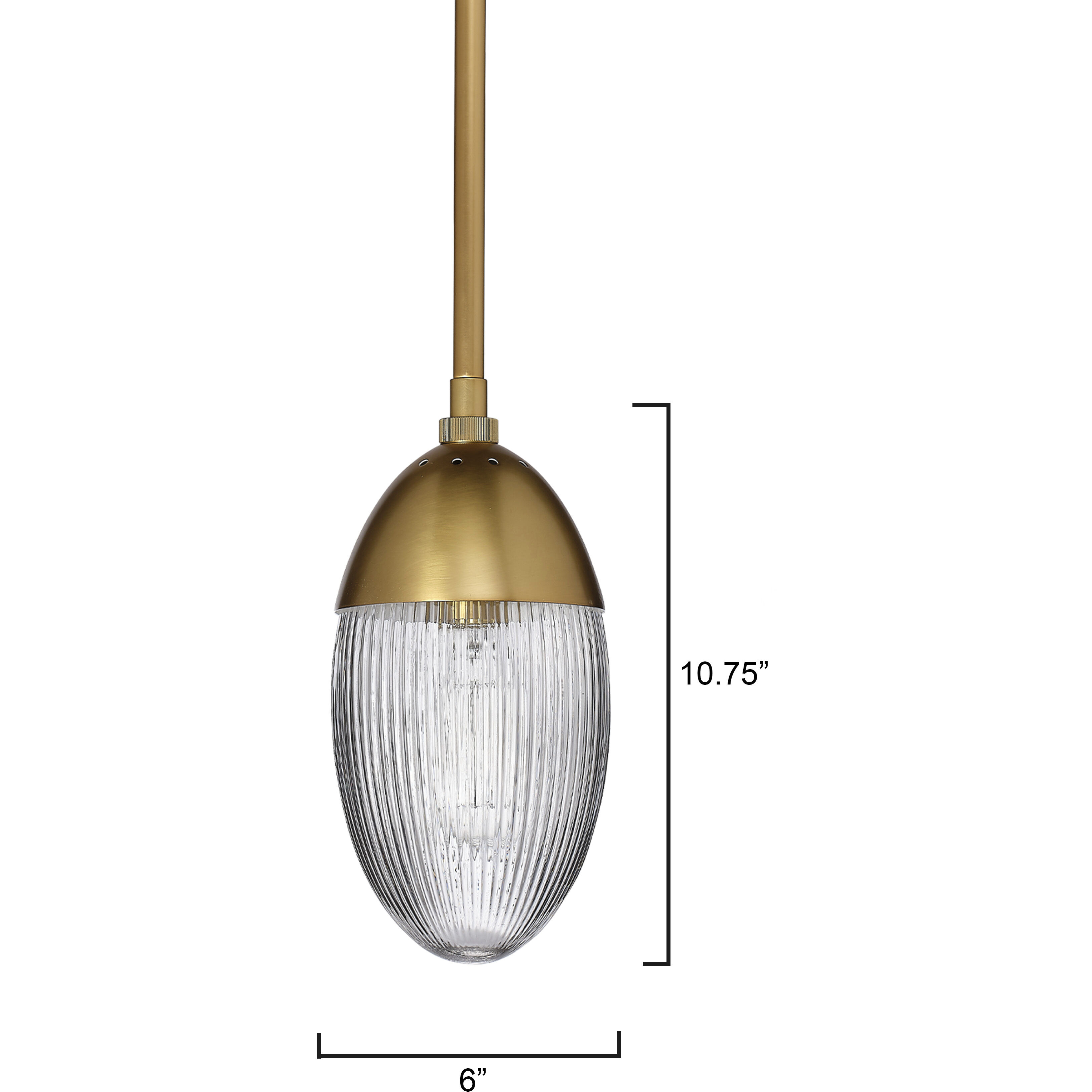 Whitworth 1 Light 6 inch Polished Brass Pendant Ceiling Light, Small