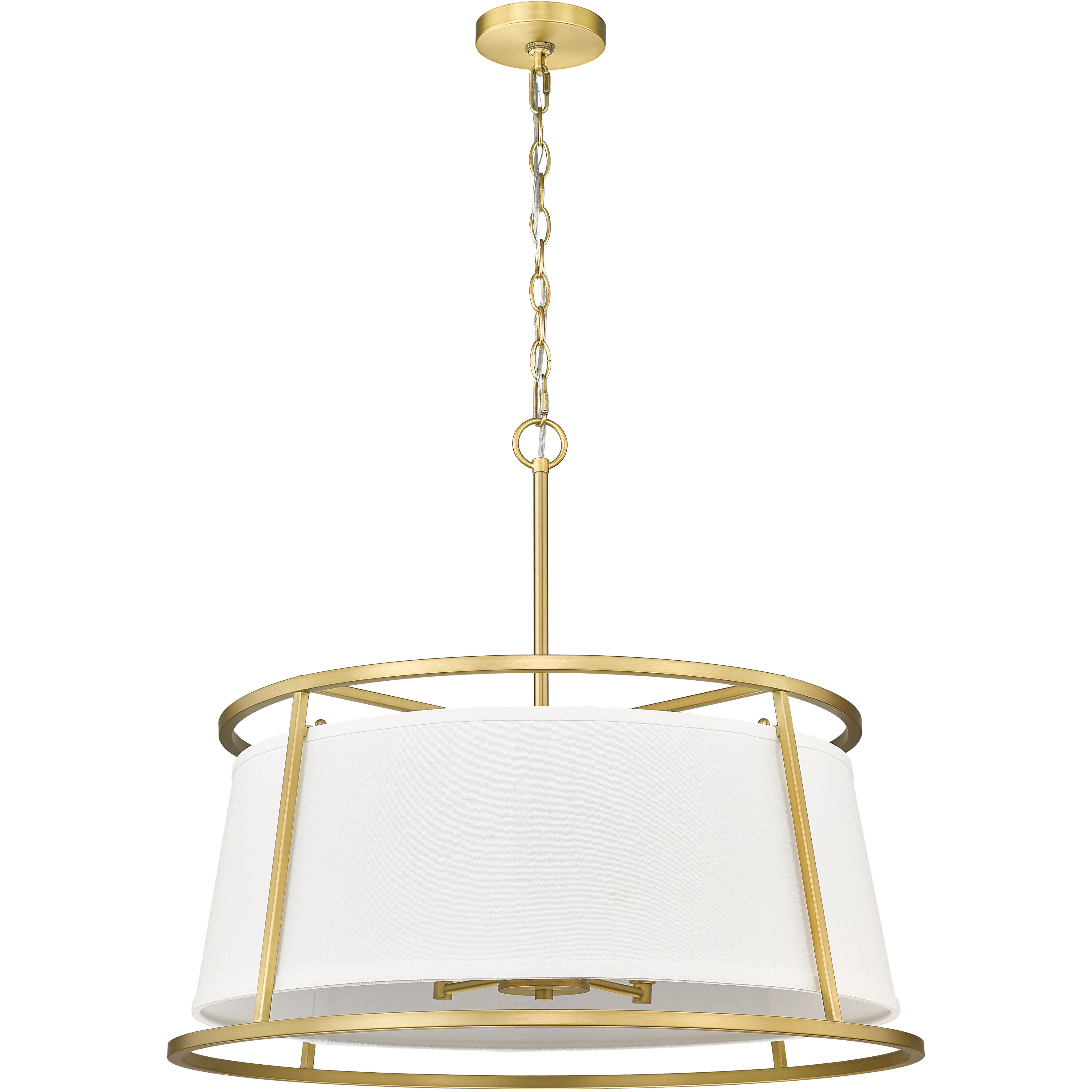 Lenyx 6 Light 26 inch Rubbed Brass Chandelier Ceiling Light