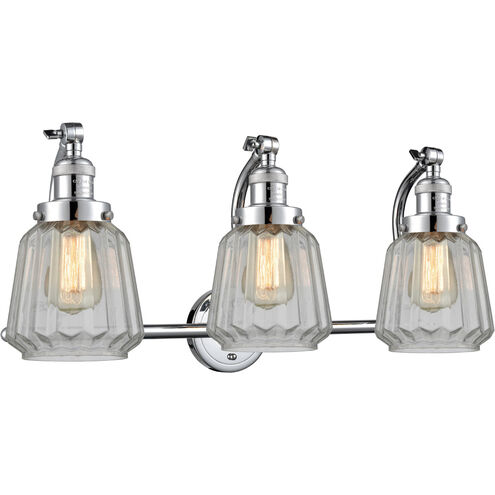 Franklin Restoration Chatham LED 28 inch Polished Chrome Bath Vanity Light Wall Light in Clear Glass, Franklin Restoration