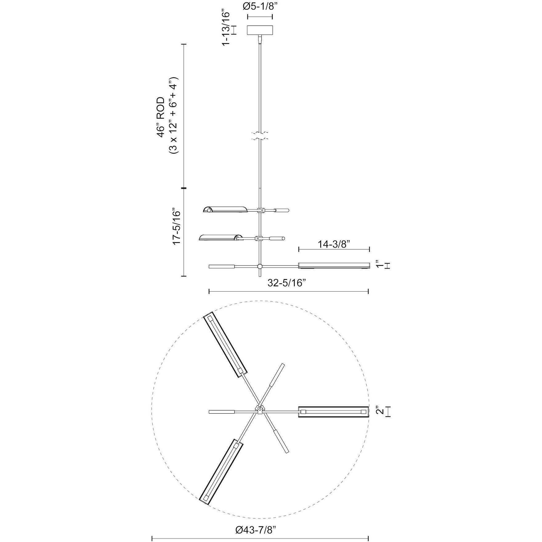 Astrid Multi Pendant Ceiling Light in Vintage Brass