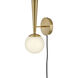 Izzy LED 6 inch Lacquered Brass Sconce Wall Light