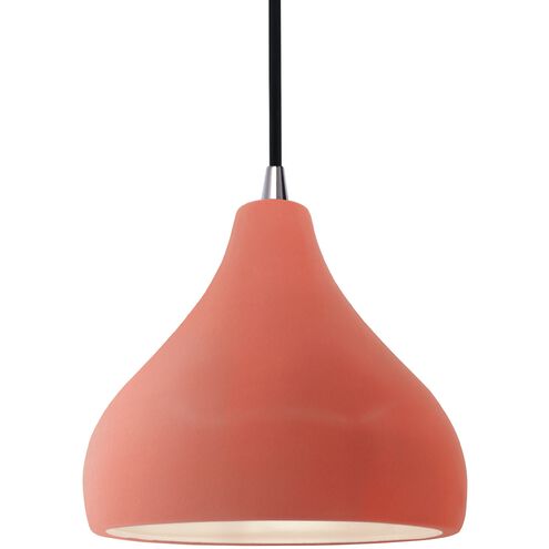 Radiance 1 Light 8 inch Gloss Blush and Brushed Nickel Pendant Ceiling Light