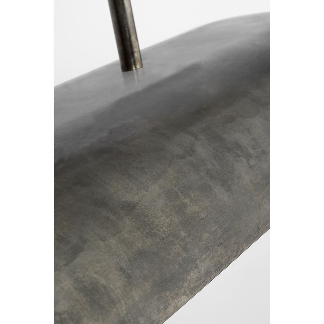 Anne-Marie Barton Remi Linear Pendant Ceiling Light in Mottled Pewter and Warm Walnut