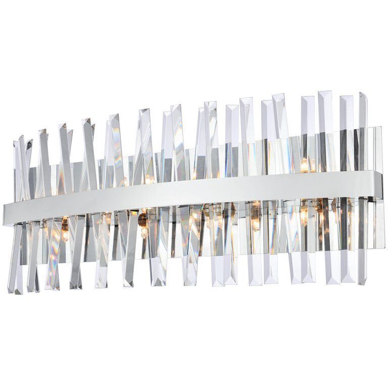 Serephina 8 Light 30 inch Chrome Bath Sconce Wall Light
