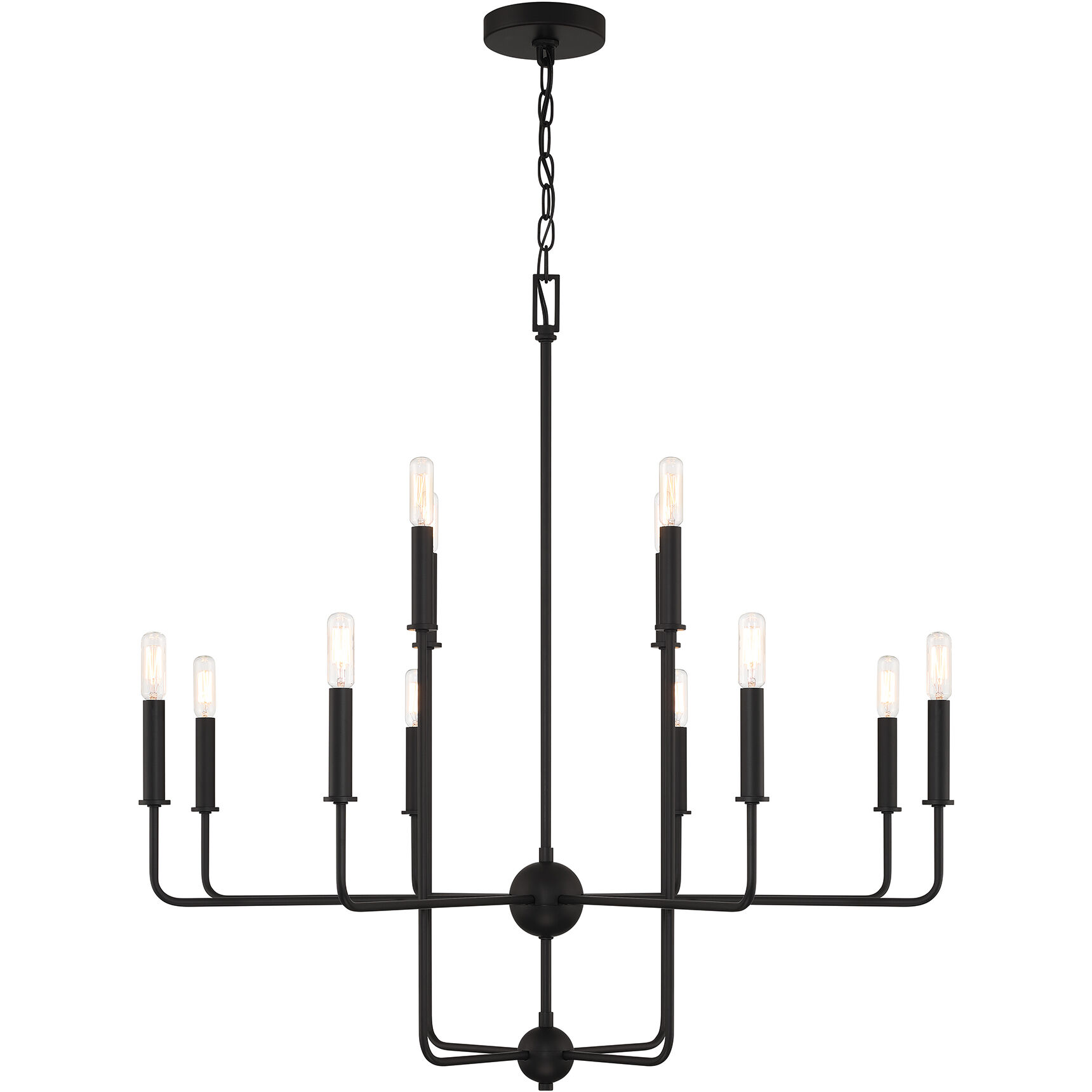 Avondale 12 Light 34 inch Matte Black Chandelier Ceiling Light, Essentials