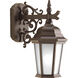Welbourne 1 Light 13 inch Antique Bronze Outdoor Wall Lantern in Etched, Fluorescent