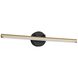 Fianco Family 1 Light 24.5 inch Matte Black and Brass Bath/Vanity Wall Light in 3.25" D x 24.5" W x 4.75" H, EVOLV