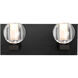 Boca 3 2 Light 14 inch Black Vanity Light Wall Light