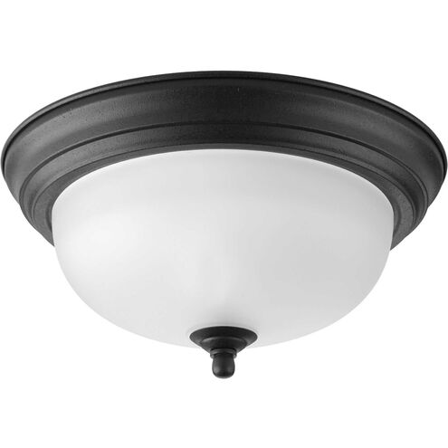 Dome Glass CTC 1 Light 11.38 inch Forged Black Flush Mount Ceiling Light in Alabaster Glass