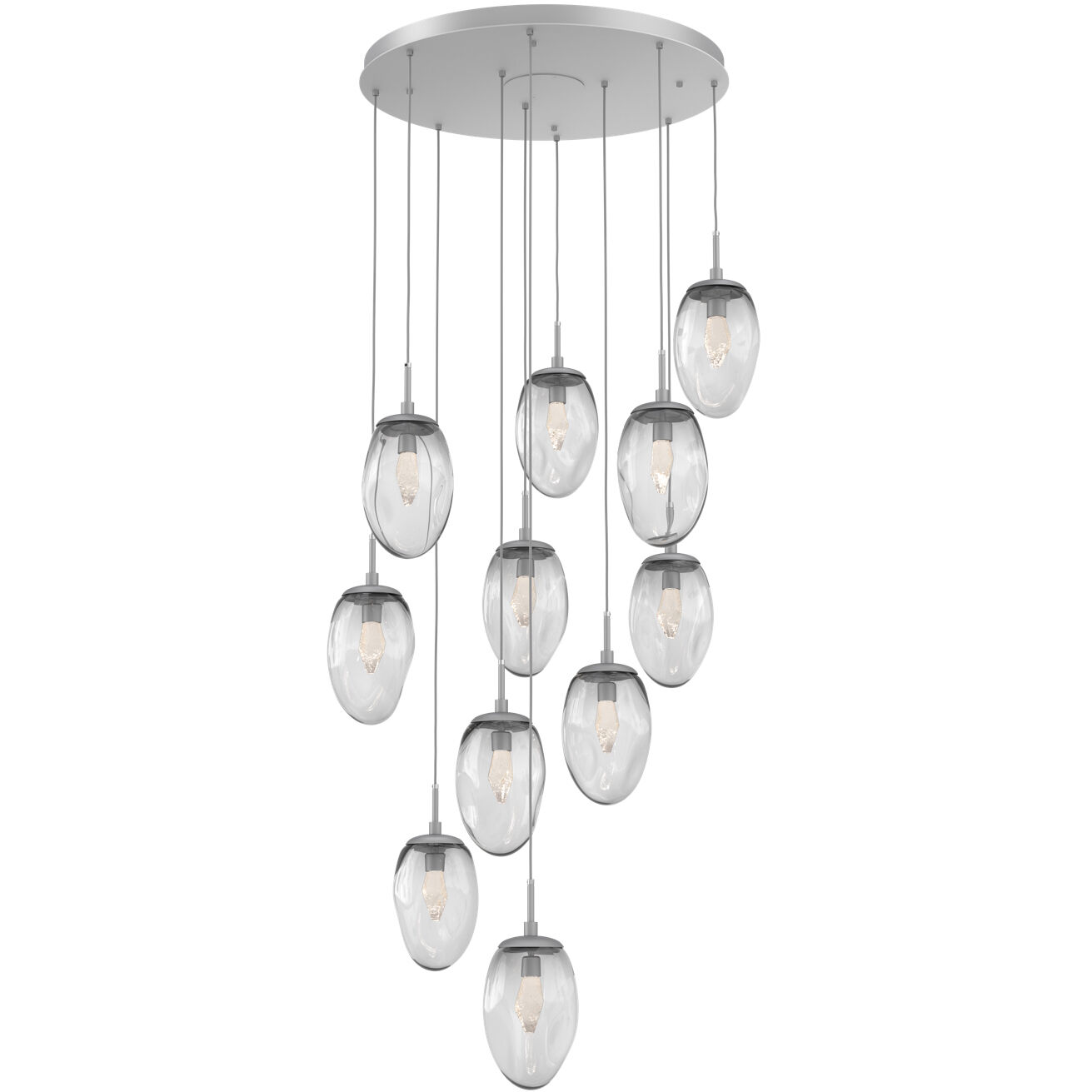 Meteo LED LED Classic Silver Chandelier Ceiling Light, Round Multi-Pendant