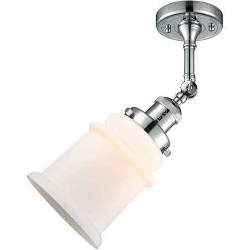 Franklin Restoration Canton LED 6 inch Polished Chrome Semi-Flush Mount Ceiling Light in Matte White Glass, Franklin Restoration