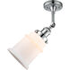 Franklin Restoration Canton LED 6 inch Polished Chrome Semi-Flush Mount Ceiling Light in Matte White Glass, Franklin Restoration