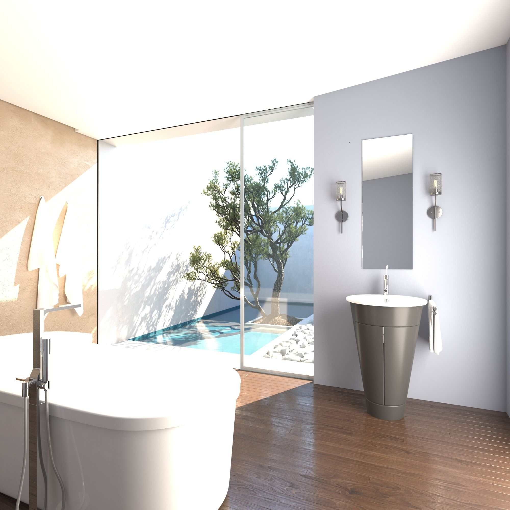 Byron LED 5 inch Antique Pewter Bathroom Light Wall Light