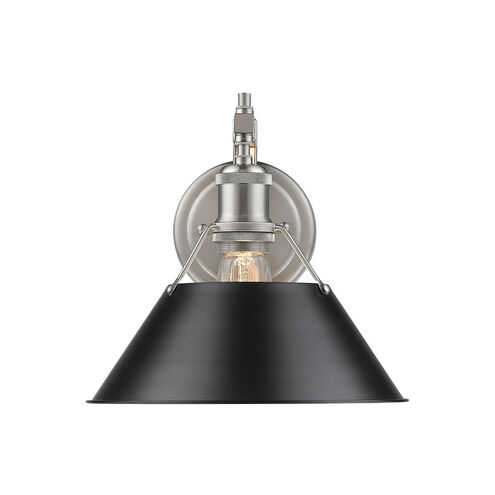 Orwell 1 Light 10 inch Pewter Wall Sconce Wall Light in Matte Black, Damp