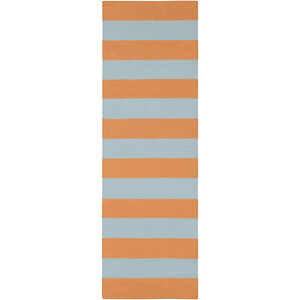 Frontier 96 X 30 inch Orange/Pale Blue Handmade Rug