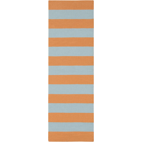Frontier 96 X 30 inch Orange/Pale Blue Handmade Rug