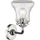 Nouveau Bellmont 1 Light 6 inch Black Polished Nickel Sconce Wall Light in Clear Glass, Nouveau