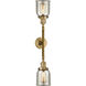 Franklin Restoration Small Bell LED 15 inch Brushed Brass Bath Vanity Light Wall Light in Silver Plated Mercury Glass, Franklin Restoration