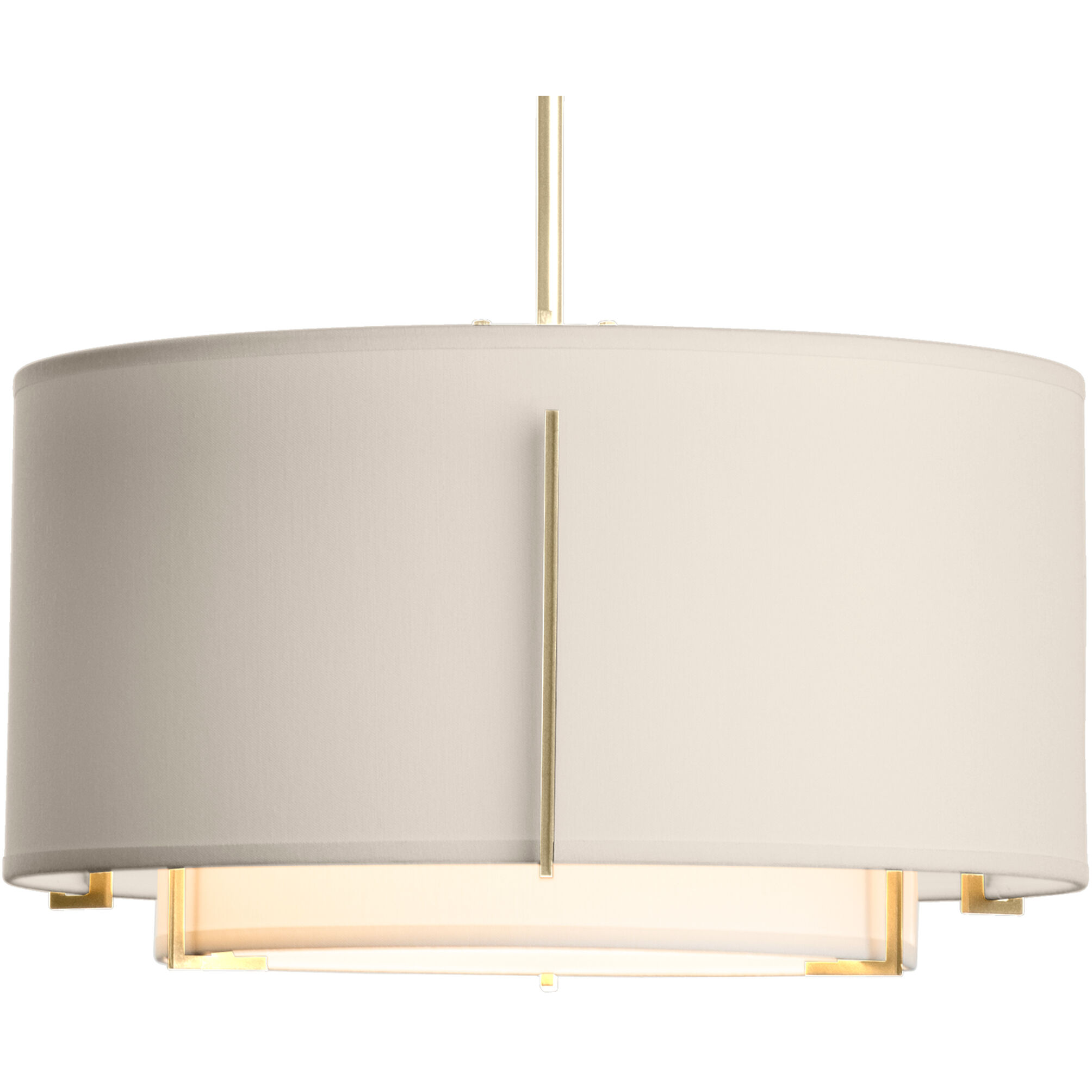 Exos 1 Light 16.1 inch Modern Brass Pendant Ceiling Light in Natural Anna/Flax, Small