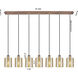 Ballston Cobbleskill 7 Light 48.5 inch Antique Copper Linear Pendant Ceiling Light