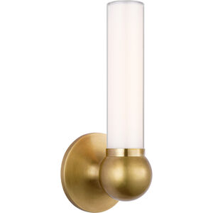 Thomas O'Brien Jeffery LED 4.5 inch Hand-Rubbed Antique Brass Bath Sconce Wall Light, Small
