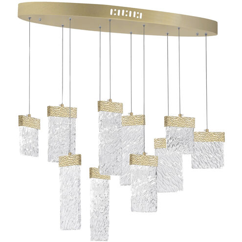 Carolina LED 12 inch Gold Leaf Down Chandelier Ceiling Light