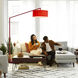 Stretch 87 inch 22.00 watt Red Arc Floor Lamp Portable Light