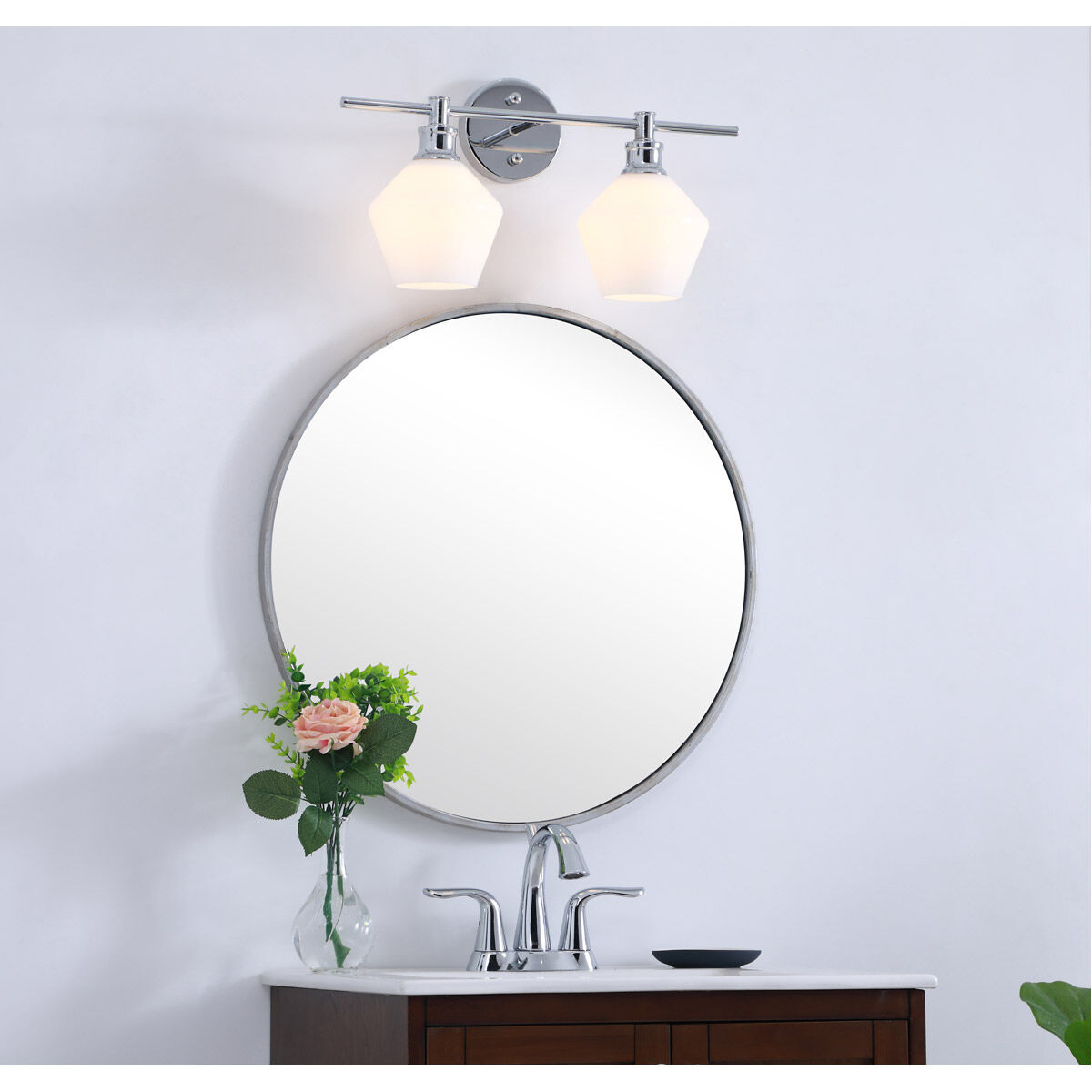 Gene 2 Light 19 inch Chrome Wall sconce Wall Light