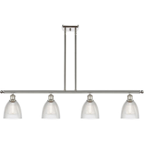 Ballston Castile LED 48 inch Polished Nickel Island Light Ceiling Light in Clear Glass, Ballston