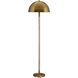 Merlin 58 inch 100.00 watt Natural Wood and Antique Brass Floor Lamp Portable Light