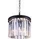 Sydney 3 Light 12 inch Matte Black Pendant Ceiling Light in Clear, Urban Classic