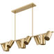 Lumina 9 Light 55 inch Modern Gold Linear Chandelier Ceiling Light