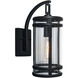 New Yorker 1 Light 14 inch Acid Dipped Black with Clear Outdoor Wall Sconce