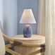 Raindrop 17 inch 40 watt Reactive Blue Glaze Table Lamp Portable Light