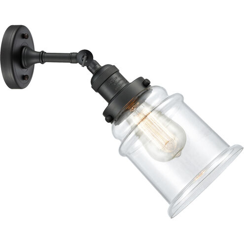 Franklin Restoration Canton LED 6.5 inch Matte Black Sconce Wall Light in Clear Glass, Franklin Restoration
