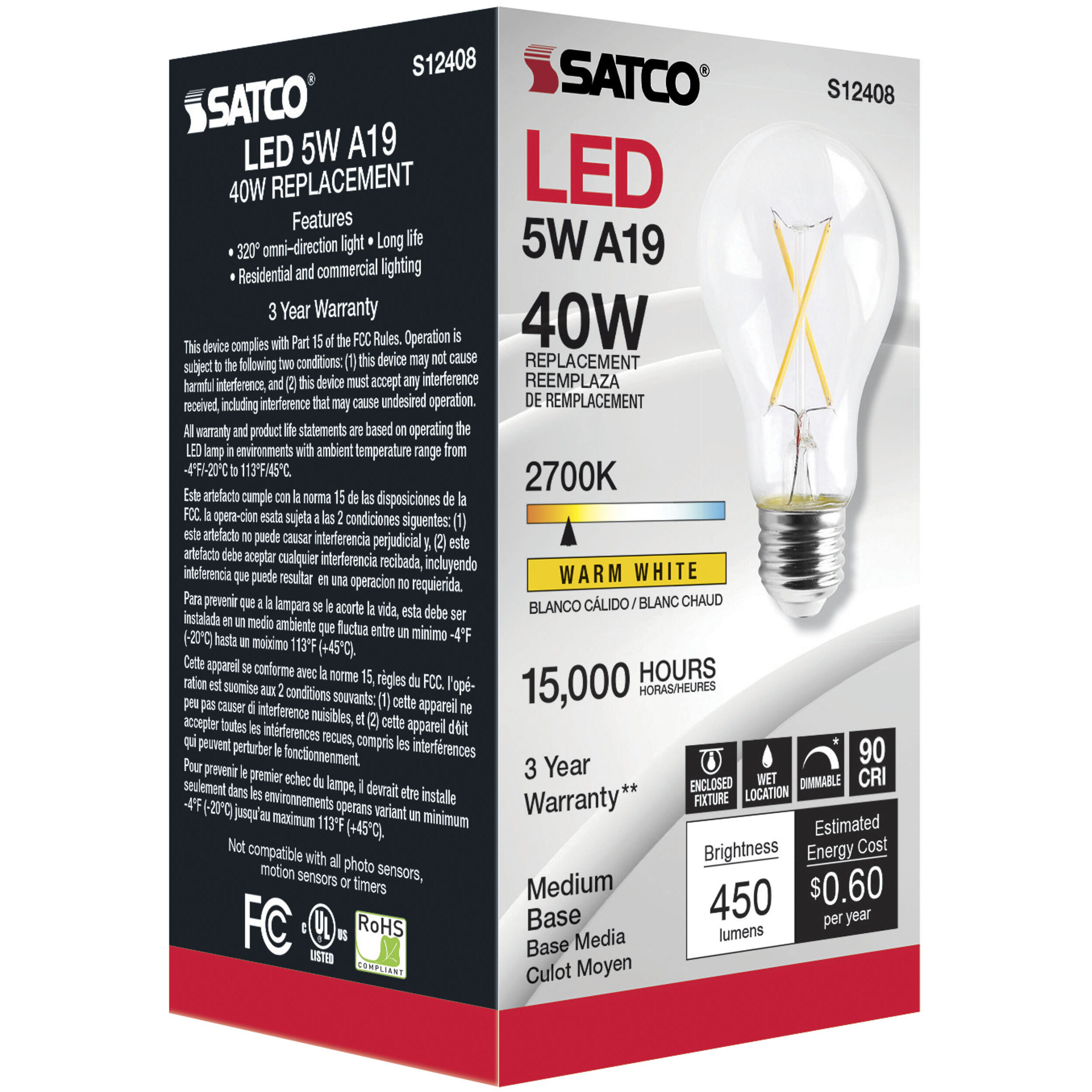 Lumos LED Medium 5.00 watt 120 2700K Light Bulb