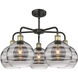 Ballston Rochester 5 Light 26 inch Black Antique Brass Stem Hung Chandelier Ceiling Light